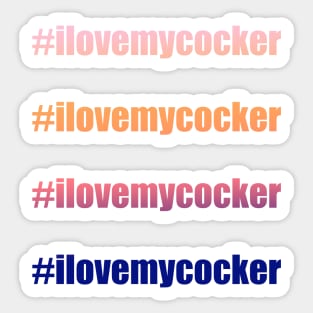 #Ilovemycocker I love my cocker spaniel in red and purple gradient Sticker